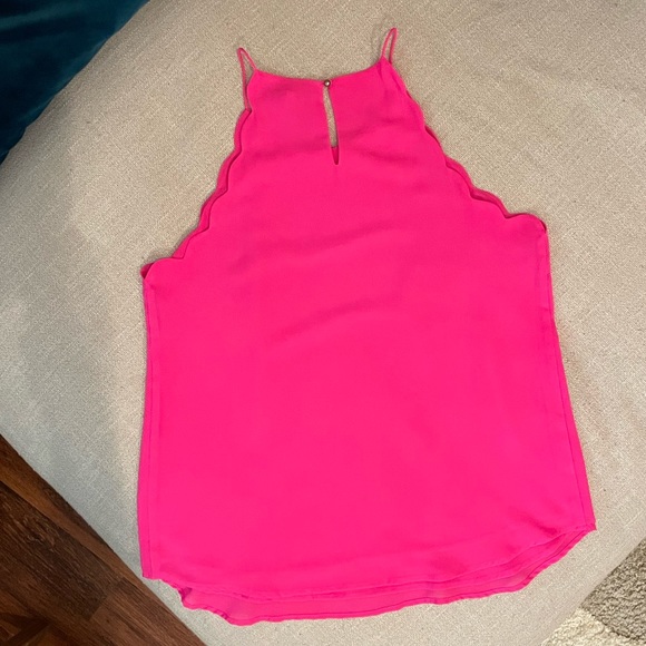 Naked Zebra boutique hot pink scalloped tank - Picture 3 of 12